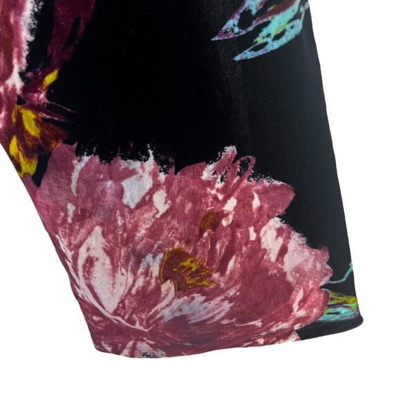 Mod X Velvet Floral Wide Leg Pants Womens S Black Purple Boho Hippie Lounge - Picture 5 of 9